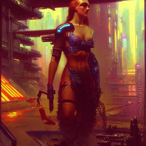 Image similar to cyberpunk synth - wave. highly detailed painting by gaston bussiere, craig mullins, j. c. leyendecker 8 k