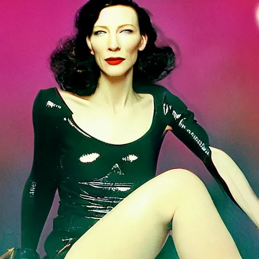 Prompt: cate blanchett, sexy ,retro, scifi poster,