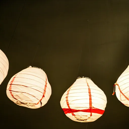 Image similar to Hanging ancient Japanese paper lanterns, clean background