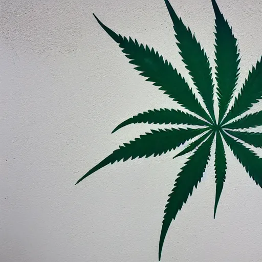 Image similar to weed spray painted on a wall