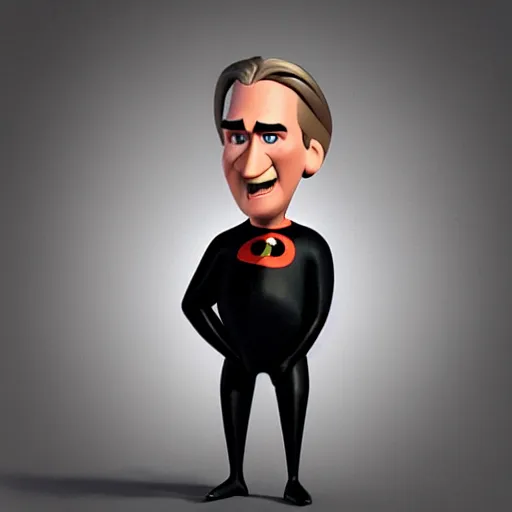 Prompt: bill maher in the incredibles ( 2 0 0 4 ), 3 d render, pixar,