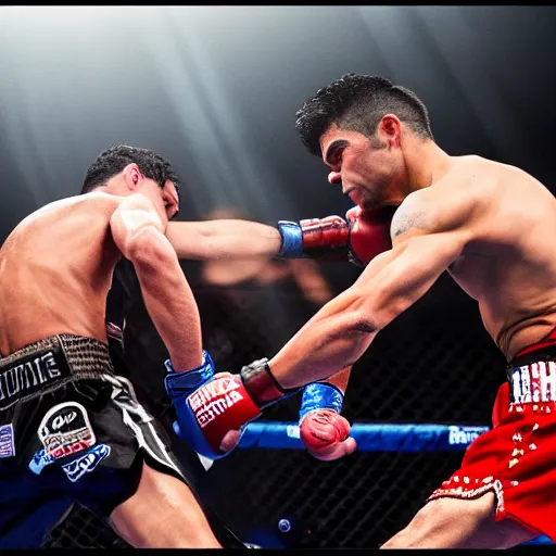 Image similar to chito vera knocks out dominick cruz via headkick, by annie leibovitz and steve mccurry, natural light, detailed face, canon eos c 3 0 0, ƒ 1. 8, 3 5 mm, 8 k, medium - format print