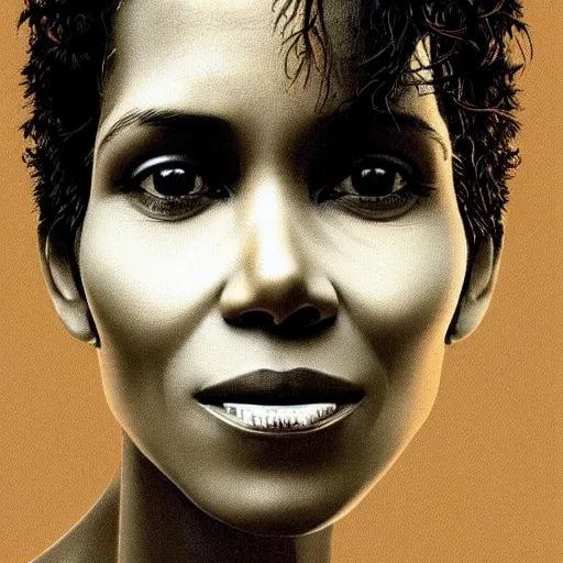 Image similar to “ halle berry retro minimalist portrait by jean giraud, moebius, sharp, smooth face, comic, 8 k ”