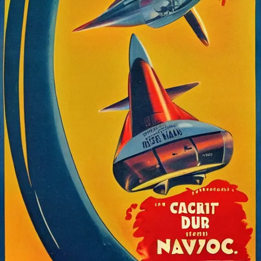 Image similar to 1950s movie poster of a large spaceship attaching Halifax Nova Scotia