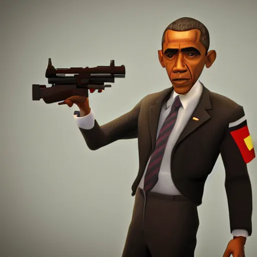 Prompt: obama in TF2 as the spy, high quality SFM Render, TF2 Spy