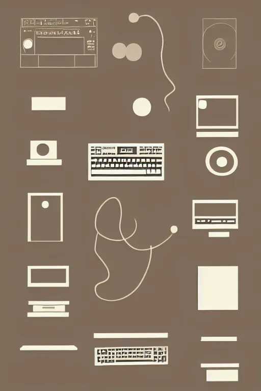 Prompt: minimalist boho style art of a computer, illustration, vector art