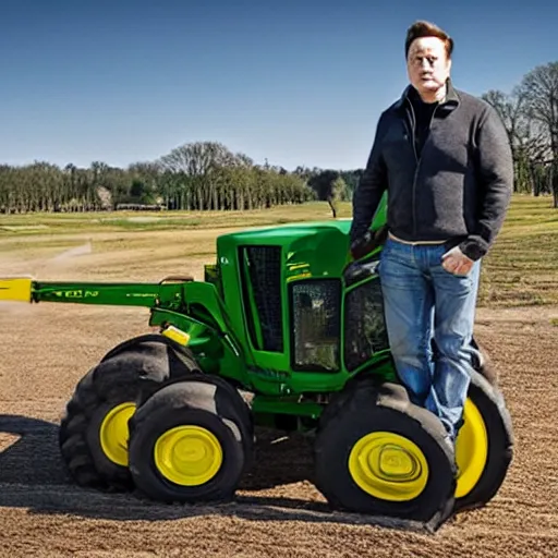 Prompt: elon musk in a john deere