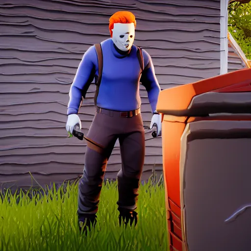 Prompt: Michael Myers in Fortnite 4K quality super realistic