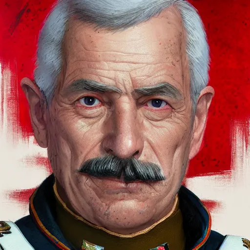 Image similar to portrait of a man by Greg Rutkowski, the grand admiral of the galactic alliance, a man in his 70s, short hair with a mustache, impeccable military composure, wearing the military uniform of the galactic alliance, Star Wars Expanded Universe, highly detailed portrait, digital painting, artstation, concept art, smooth, sharp foccus ilustration, Artstation HQ