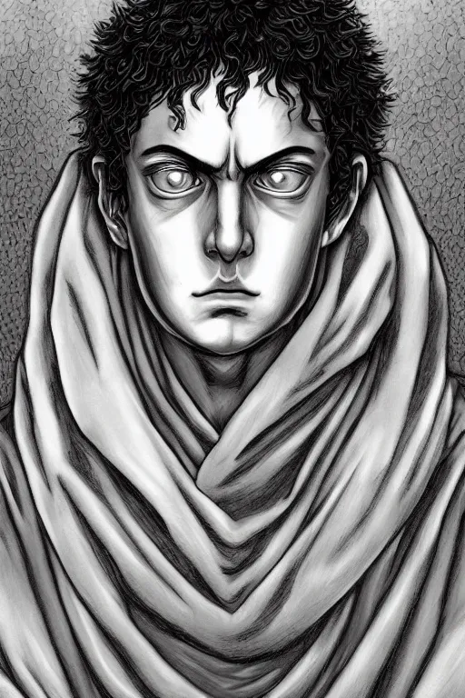 Prompt: portrait of robed mage digital painting highly detailed kentaro miura