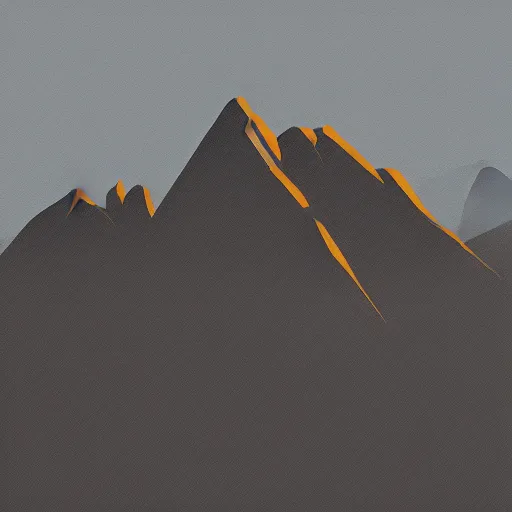 Image similar to “ aerial view of mountains, peaks sticking out from the fog, sun in the sky, vector art ”