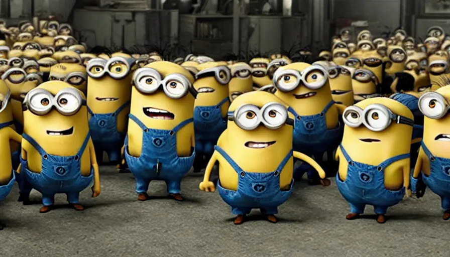 Image similar to fight club!!!, fight club!!!((the minions)), movie still