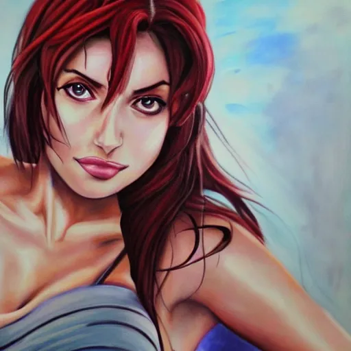 Prompt: Ana de Armas as faye valentine from Cowboy Bebop, extremely detailed, photorealistic painting, portrait