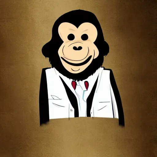 Image similar to ape cartoon wearing suits