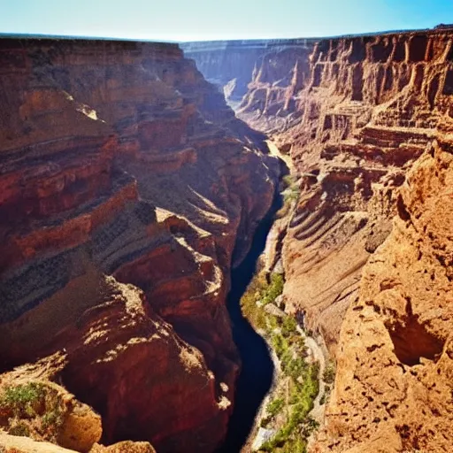 Image similar to a canyon that doesn't have a floor to it. dream like.