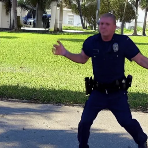 Image similar to Florida man tries to evade arrest by cartwheeling away from cops