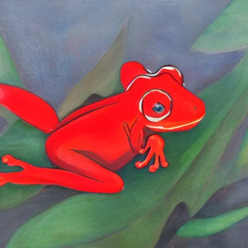 Image similar to a big red frog