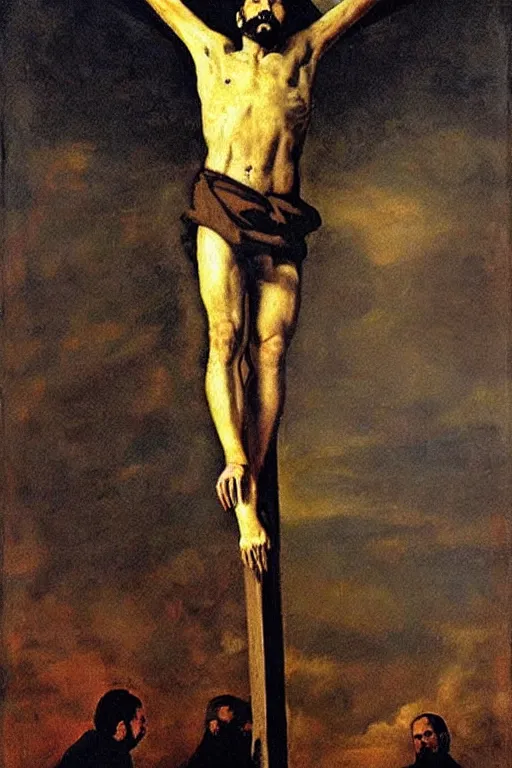 Prompt: “ the painting ‘ stalin crucified ’ by diego velazquez ”