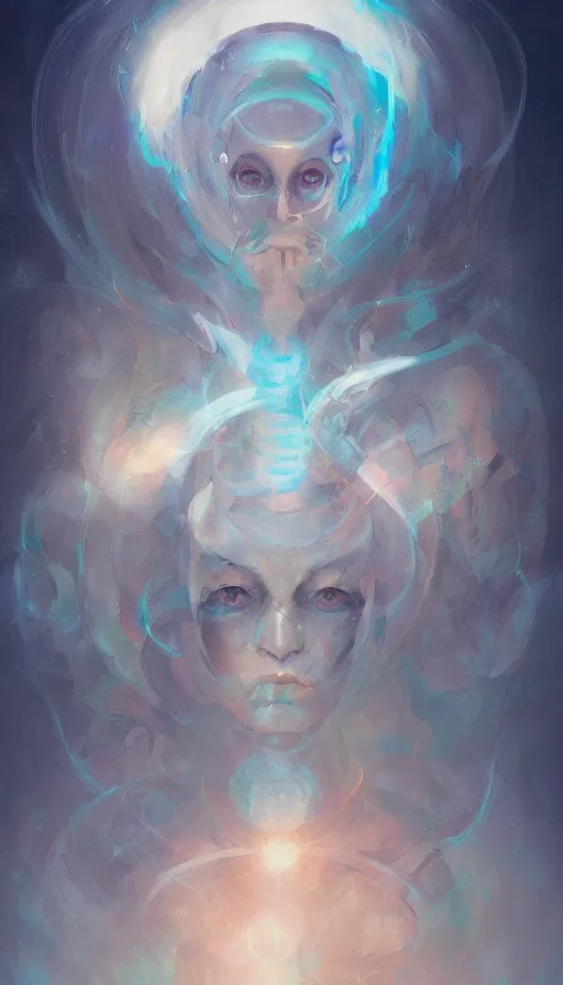 Image similar to portrait of a digital shaman, by peter mohrbacher