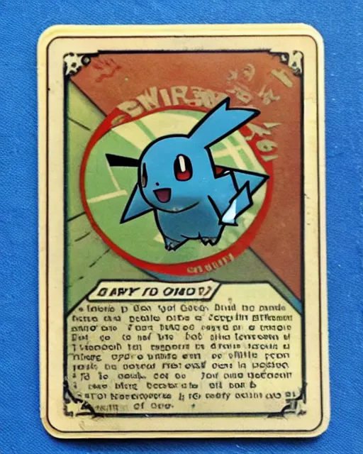 Image similar to a pokemon card from the 1 9 4 0 s