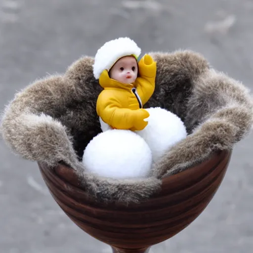Prompt: eskimos in a glass snowball, 8 k,