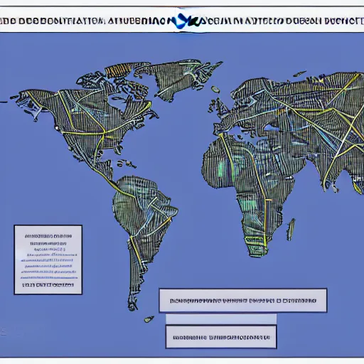 Image similar to map of decentralized african network of governance based on neural network, highliy detailed line drawing