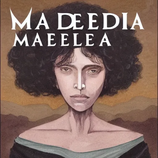 Prompt: cover art for Medea by Madeline Miller