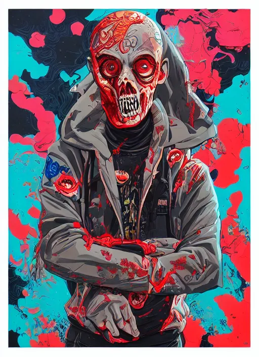 Image similar to zombie full body hiphop streetwear drip, tristan eaton, victo ngai, artgerm, rhads, ross draws