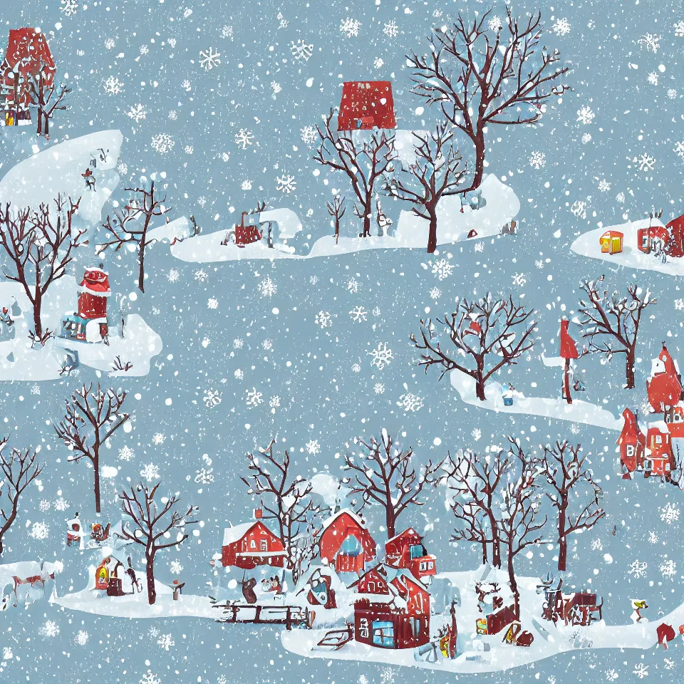 Image similar to winter happy illustration style