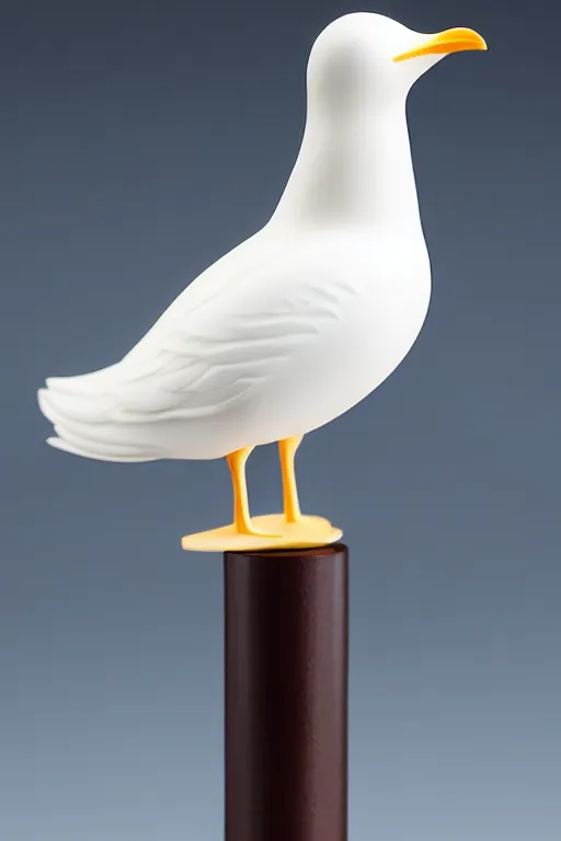 Image similar to figurine of seagull wearing an elegant summer blouse, personification, embodiment of concept, symbolization, official store photo, commercial photo, featured on amiami, lovecraftian, 8 k, 8 5 mm, beautiful composition, smooth curves