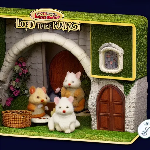 Image similar to lord of the rings calico critters in the shire