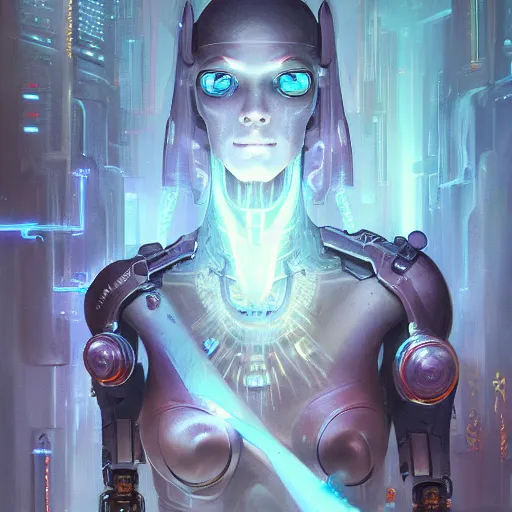 Image similar to portrait of a beautiful cybernetic pythoness, cyberpunk concept art by pete mohrbacher and seb mckinnon and beksinski and josan gonzales, digital art, highly detailed, intricate, sci-fi, sharp focus, Trending on Artstation HQ, deviantart, unreal engine 5, 4K UHD image