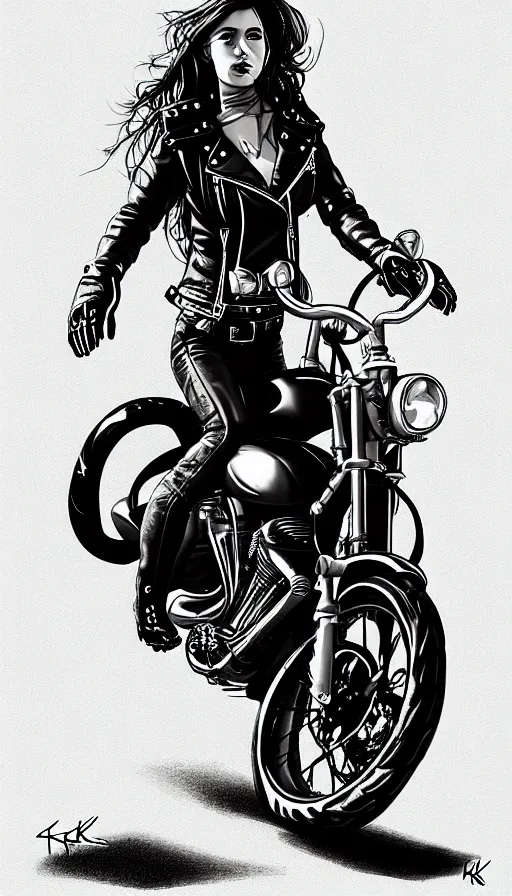 Image similar to biker girl by karl kopinski