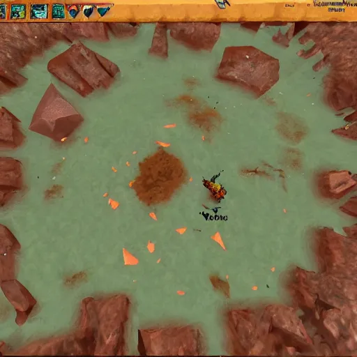 Image similar to TzKal-Zuk at the Inferno, old school runescape, lava river, magma, large shield of magma, obsidian pillars