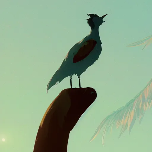 Prompt: hope is the thing with feathers, that perches in the soul, and sings the tune without the words, and never stops - at all, detailed, cory loftis, james gilleard, atey ghailan, makoto shinkai, goro fujita, studio ghibli, rim light, exquisite lighting, clear focus, very coherent, plain background