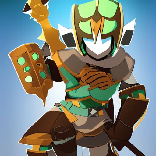 Prompt: man in armour, style of wakfu