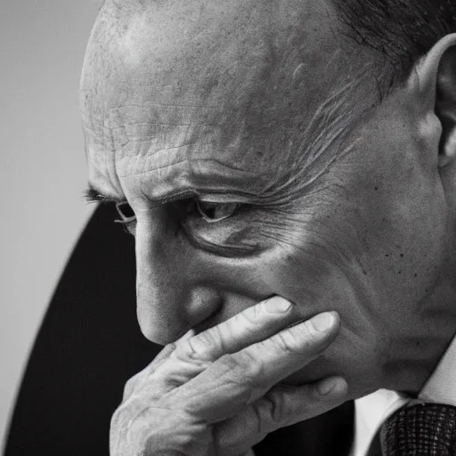 Prompt: Dramatic photo of Enrico Letta, crying and broken with gloomy sky