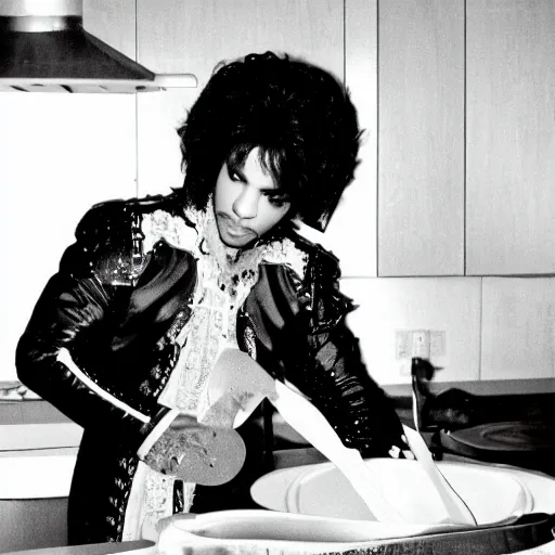 Image similar to photo of prince doing the dishes, very detailed