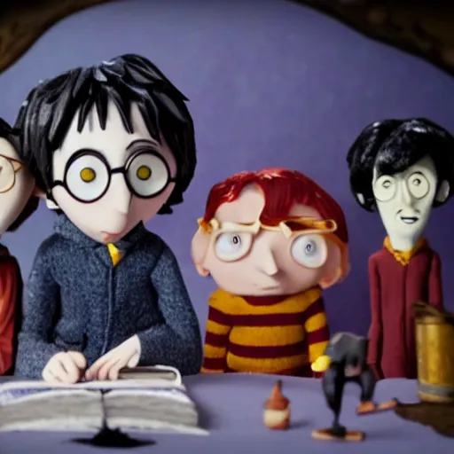 Image similar to film still of Harry Potter in stop motion in the style of Coraline