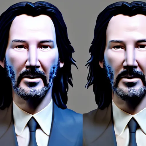 Prompt: highly detailed render of 3d keanu reeves statue, Unreal engine 4k in the style of Beeple, artstation art