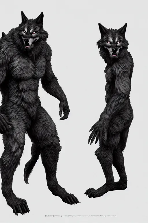 Prompt: werewolf, full body render, trending on artstation, high resolution