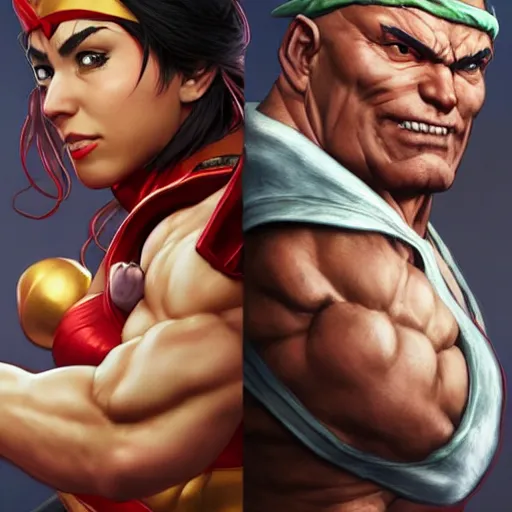 Image similar to ron desantis versus nikki fried, as street fighter characters, cg animation, capcom, realistic, character select portrait, by artgerm, greg rutkowski, alphonse mucha, 3 d