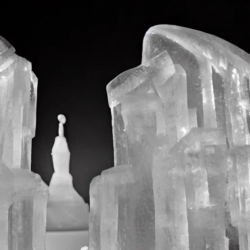 Image similar to B&W 35mm award winning photo - Ice Sculpture of Venus - Light from behind