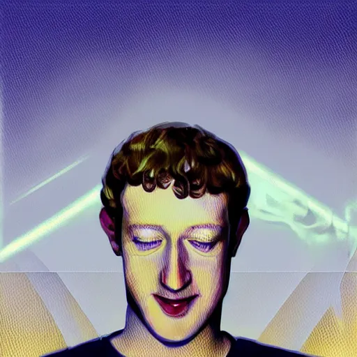 Prompt: mark zuckerberg takes over the world, artist interpretation, high fidelity, godlike, facebook, modern rendition