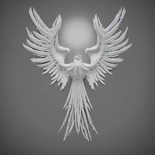 Prompt: white_phoenix_ultra_detail_3d_render_on_salt_mountain_simple_background_simple_background_graphic_design_fai_khadra_gaika_kris_andrew_small_style_-H_704_-n_7_-i_-S_143155347_ts-1660038792