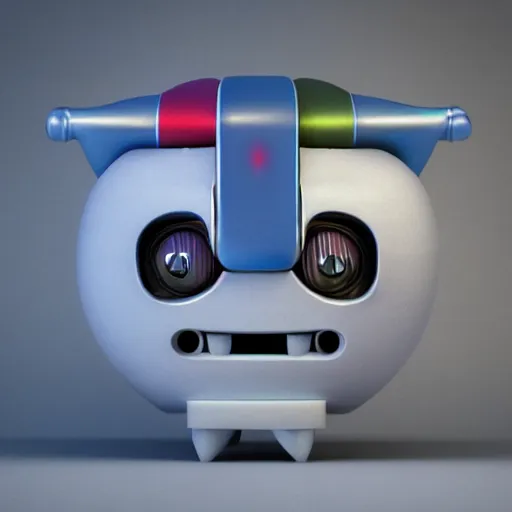 Image similar to 3d render of cute funny robot head, by Kezie Demessance, Ha Gyung, Hasui Kawase, vivid color, volumetric lighting, corona render
