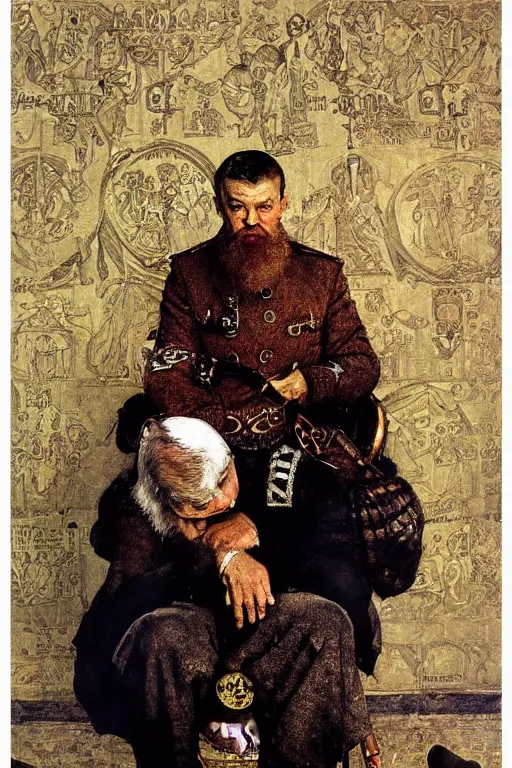 Image similar to russian tsar ivan iv, poster, by norman rockwell