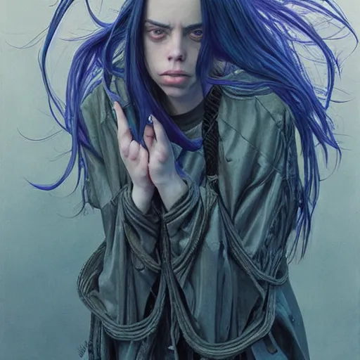 Image similar to Billie Eilish, by Mark Brooks, by Donato Giancola, by Android Jones