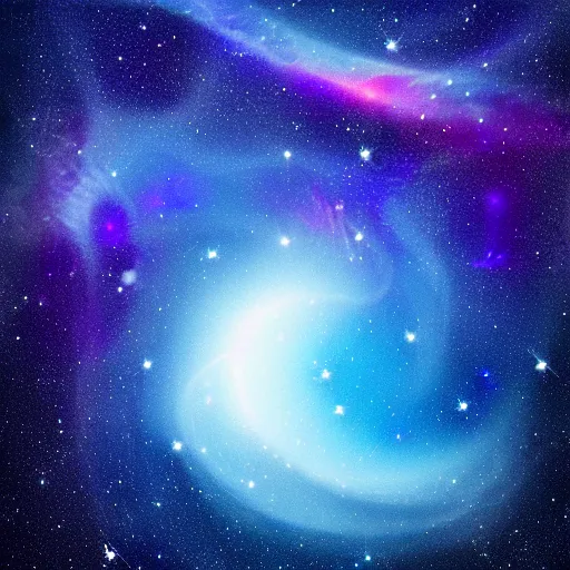Image similar to beluga whale face only, nebula space background, higher detailed, realistic