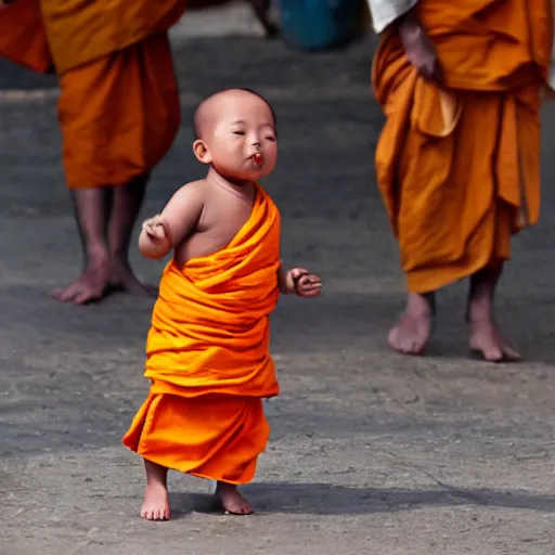 Image similar to self immolating baby monk